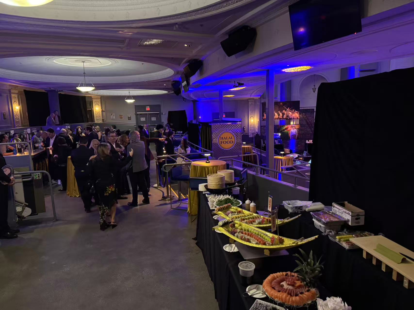 Wedding reception with elegant catering setup